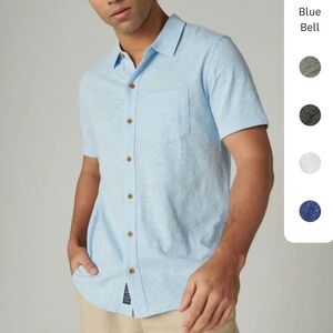 Lucky Brand Men's Linen Button Up in Blue Bell Size Medium